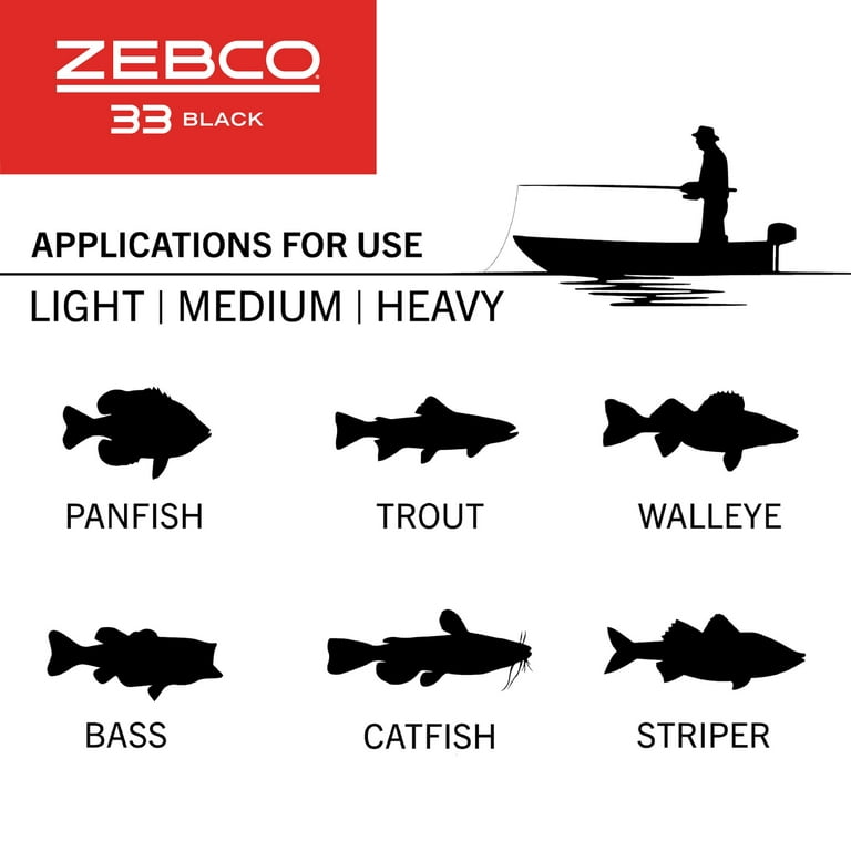 Zebco 33 Rhino Max Spincast Combo - 6' 6'' 2-Piece Medium-Heavy Rod with  ComfortGrip Handle, Stainless Steel Covers, MicroFine Drag, Pre-Spooled  20lb