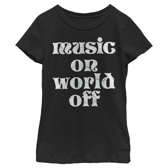 Girl's Lost Gods Music On World Off Graphic Tee Black X Small