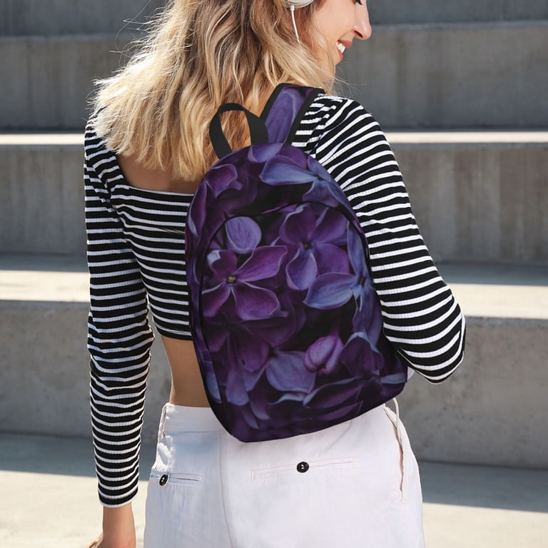 Ratiio Lilac Print Canvas Backpack for Women & Men Retro  display picture 3