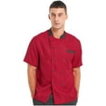 thumbnail image 3 of Doomiva Chef Jacket Chef Coat Men Women Short/Long Sleeve Kitchen Cooking Hotel Uniform 02#Red Short Sleeve 3XL, 3 of 7