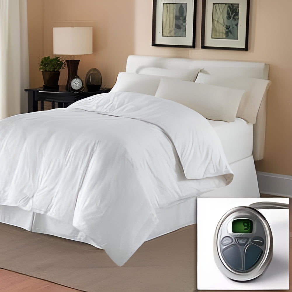 BIDDEFORD BLANKETS Quilted Electric Heated Mattress Pad with Digital Controller Twin White Walmart