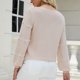 thumbnail image 5 of Blusa informal de manga larga con cuello redondo y cuello redondo para mujer, suéter holgado de Color sólido Pompotops FGAJ7598, 5 of 8