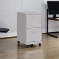 thumbnail image 2 of Scranton & Co 18" 2-Drawer Smart Metal Mobile Vertical Filing Cabinet in Silver, 2 of 18