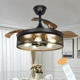 thumbnail image 1 of Depuley 42" Retractable 3-blade Ceiling Fan with Lights Industrial Ceiling Fan with Remote Control for Dining Living Room Kitchen 5 E26 Base, 1 of 7