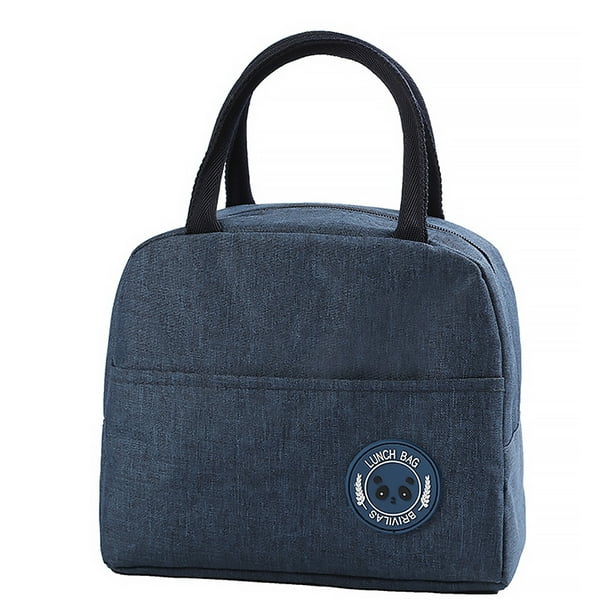 Toystoory Bolsa de almuerzo portátil, fiambrera aislada, catiónicas, impermeables, bebidas, aperitivos Azul marino