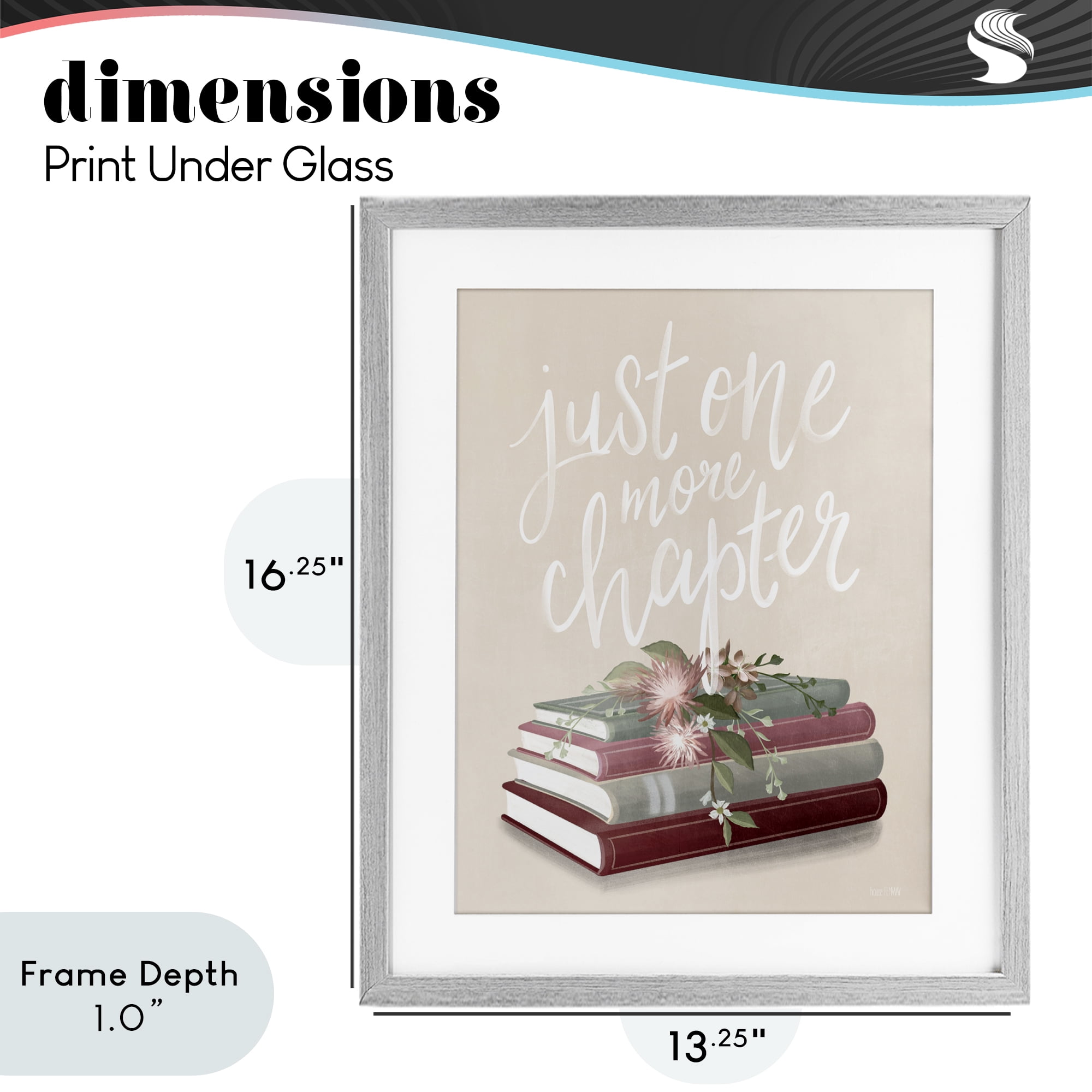 Stupell Industries One More Chapter on Beige Gray Framed Print Under Glass, design by House Fenway
