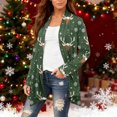 thumbnail image 5 of Women's Fashionable Loose-Fit Casual Cardigan with Christmas Print Mid-Length Coat for Holiday Outfits and Comfortable Wear,Army Green,3XL, 5 of 6