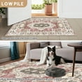 thumbnail image 5 of 5'x7' Traditional Area Rugs for Living Room, Non-Slip Indoor Thin Carpet for Bedroom, Foldable Persian Medallion Rugs,Red, 5 of 5