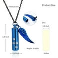 thumbnail image 6 of Paw Print Urn Necklaces for Human Pet Ashes Cylinder Urn Pendant Keepsake Memorial Ash Locket W/ Angel Wings, 6 of 7