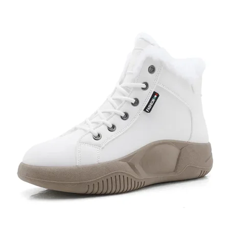 

Yishow-AA Women‘s Solid Color High Top Warm Fleece Platform Sneakers Fashion Lace Up Shoes Women‘s Footwear