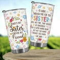 thumbnail image 2 of Sister Gifts, Sister Tumbler Floral 20oz Stainless Steel, Sisters Gifts from Sister, Christmas Birthday Gifts for Sister, Valentines Gifts for Sister, I''d Walk Through Fire For You Sister, 2 of 6