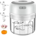 thumbnail image 1 of Mini Garlic Chopper, Portable Waterproof Powerful Garlic Chopper Mini Food Processor with USB Charging for Garlic/Vegetables/Onions/Peppers/Ginger/Salads - 250ml, 1 of 8