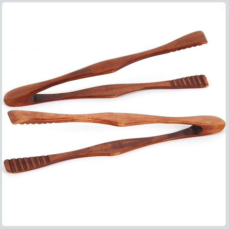 Wood Wooden Food Toast Tongs Toaster Bacon Sugar Ice Tea Tong Salad