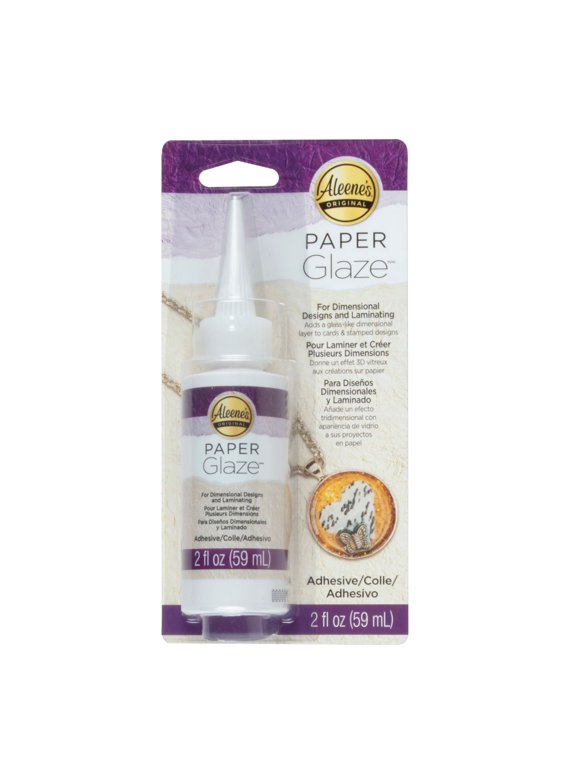 Aleene's Paper Glaze 2 fl oz, Clear Dimensional Sealer - Clear Liquid Glue, 0.19 lb