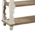 thumbnail image 3 of Traditional Style Console Sofa Table with Scalloped Design White and Brown - Saltoro Sherpi, 3 of 5