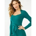 thumbnail image 4 of Sofia Jeans by Sofia Vergara Women's Belted Knit Midi Dress, 4 of 6
