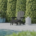 thumbnail image 3 of BizChair HDPE Adirondack Chair with Cup Holder and Pull Out Ottoman, All-Weather HDPE Indoor/Outdoor Lounge Chair in Gray, Set of 2, 3 of 12