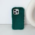 thumbnail image 6 of Compatible with iPhone 15 Pro Max Plush Case Stripe Pattern Fluffy Fuzzy Furry Warm Plush Phone Case Girly Women Girls Smooth Cozy Winter Soft TPU Warm Hair Fur Shockproof Phone Cover, Green, 6 of 12