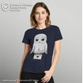 thumbnail image 2 of Women's Harry Potter Cartoon Hedwig Letter  Graphic Tee Navy Blue Small, 2 of 10