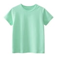 thumbnail image 1 of Gibobby Blusas De Manga Larga Para Niños Verano niño niños niñas manga corta Color sólido Casual Tops para niños ropa(Verde, 4-5 Años), 1 of 2