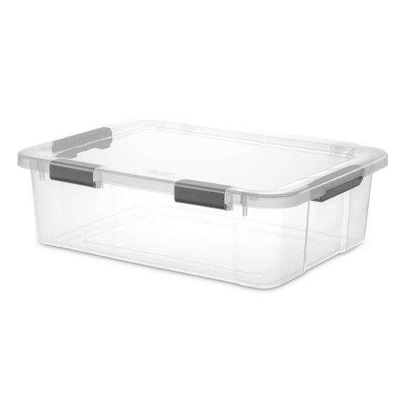 Sterilite 40 Qt. HingeLID Storage Box Plastic, Flat Gray