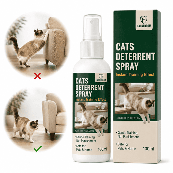 Cat Deterrent Spray for Furniture & Home – Gentle Training for Cats, Safe for Pets, Prevents Scratching & Climbing, 100ml