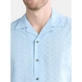 thumbnail image 5 of Fly By Night Men’s and Big Men’s Embroidered Cotton Eyelet Button Up Shirt with Short Sleeves, Sizes S-3XL, 5 of 5