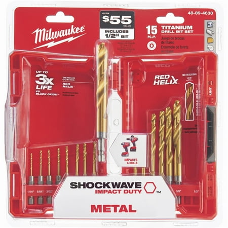 15PC TITANIUM SHOCKWAVE DRILL BIT SET