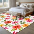 thumbnail image 4 of Spring Pink Orange Red Floral Large Area Rugs 5x8 ft Watercolor Flower Vintage Washable Rug Non Slip Indoor Carpet Absorbent Floor Mat for Living Room Bedroom Dining Room, 4 of 9