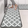 thumbnail image 2 of Kitchen Rugs Sets Of 2,Gray and White Geometric Lattice Pattern Anti Fatigue Kitchen Mat Rugs Non Slip Washable,Decorative Kitchen Floor Mats for Kitchen,Sink,Laundry,17"x47"+17"x47", 2 of 5