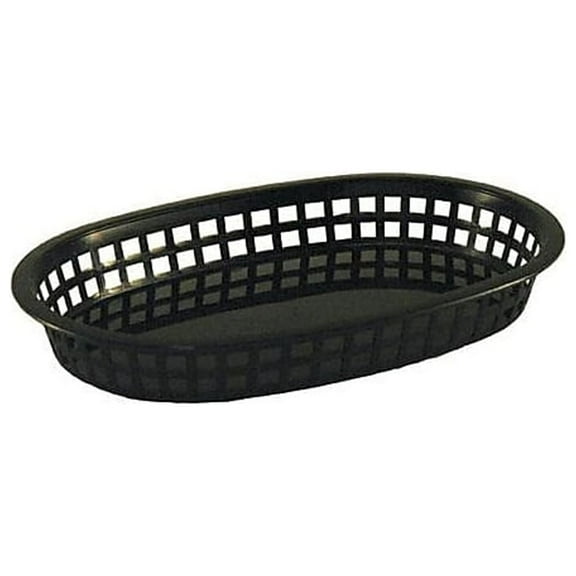 Tablecraft Oval Black Plastic Platter Baskets 12/CT (1076BK) 86397
