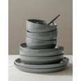 thumbnail image 6 of Famiware Plates and Bowls Set, 12 Piece Stoneware Dinnerware Sets, Dark Gray, 6 of 8