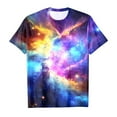 thumbnail image 4 of Shirts for Girls Comfortable Short Sleeve T Shirt Top Round Neck Galaxy Print Tunic Blouse T-Shirts Infant To Big Kid Purple,120（4-5Y）, 4 of 4