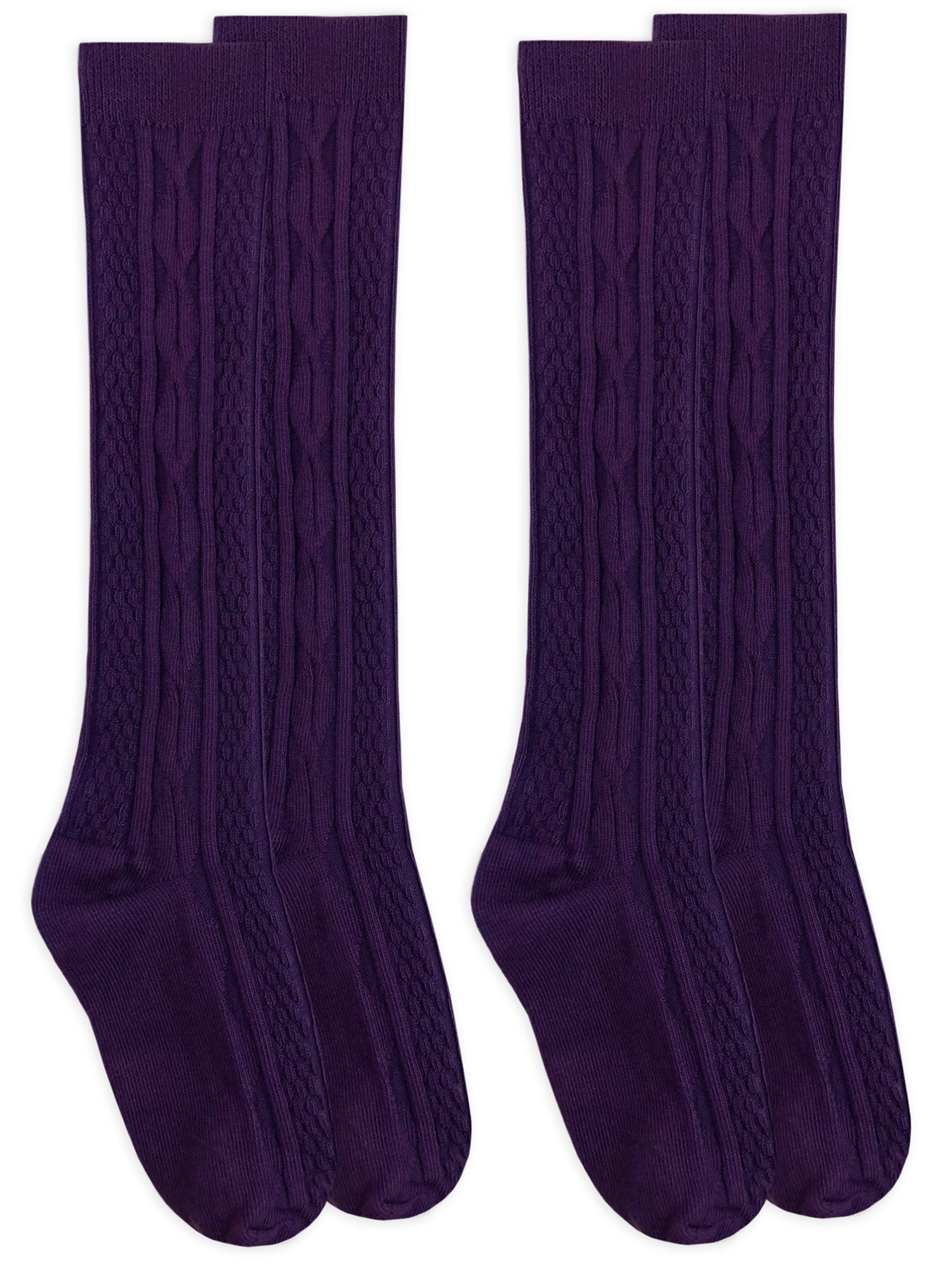 Jefferies Socks Over the Knee High Socks Ribbed Purple Charcoal Chocolate 