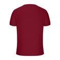 thumbnail image 4 of IYTR Mens T Shirt Short Sleeve T Shirts Breathable Textured Sport Shirts Solid Color Fashion Comfy 3-button Crewneck Casual Summer Wine XL, 4 of 4