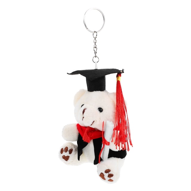 KAKOWELY Llavero de oso de peluche para graduación, adorno colgante, regalo de graduación, llavero de recuerdo, oso de peluche