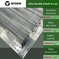 thumbnail image 3 of Byson 16" x 16" Aluminum Gable Vent - Anodized Aluminum Louvered Vent - Weatherproof Louver Air Vent Grille with Steel Mesh - HVAC, Attic, Container and Shed Vent, 3 of 8