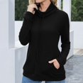 thumbnail image 3 of Women's Long sleeves Solid High Neck Sweatshirts Casual Drawstring Loose Lightweight Pullover, 3 of 7