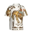thumbnail image 2 of Balery Cowboy Up Vintage Wild West Print Men's Hawaiian Shirts Short Sleeve Beach Shirt Relaxed Fit Vacation Button Down Shirts-Small, 2 of 9