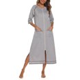 thumbnail image 1 of Lucakuins Camisón para Mujer, Manga Corta con Cremallera Abertura Camisón Largo Ropa de Dormir Loungewear Lucakuins moda, 1 of 2
