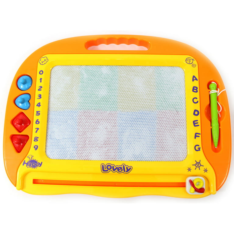 Sarzi Magnetic Drawing Board for Toddlers 1-3, Color Erasable Doodle  Writing Pad, Learning Painting Sketch Pad, Best Birthday Christmas Kids Toy  Gifts for Boys and Girls，Yellow 