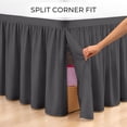 thumbnail image 4 of SGI bedding Dorm Bed Skirt Twin XL 56 Inch Drop Length - Dark Grey, Ruffled Pattern College Dorm Room Bed Skirts - Split Corner, Easy Care, Wrinkle Free 1800 Series Microfiber Bed Skirt, 4 of 9