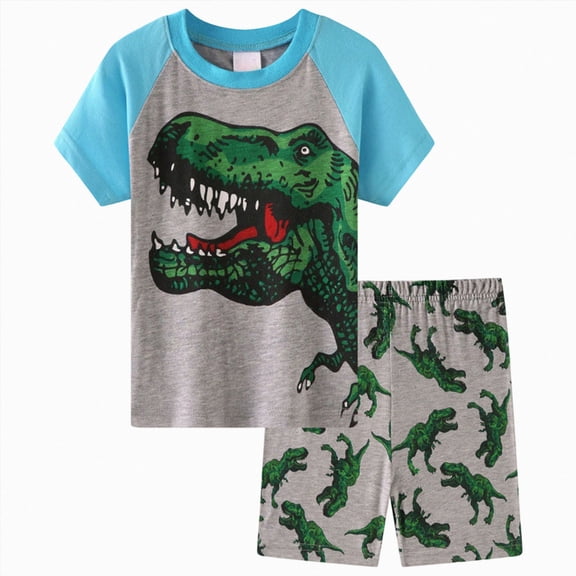 Toddler Boy 2 Piece Set Tropical Print Short Sleeve Crewneck T Shirt and Shorts Set Vacation Outfits 6-12 Months 12-24 Months 2t 3t 4t 5t 6t 7t 8t 9t Children 18-24 Months