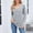 #217-Gray, variant on Craaazy Long Sleeved V-Neck Shirts for Women Solid Color Casual Curved Hem Tunic Tops Gifts