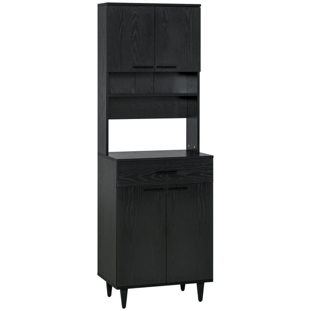 HOMCOM Garde-Manger de Cuisine 71 Pouces, Buffet avec Huche, Support pour Micro-Ondes avec Armoire