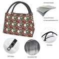 thumbnail image 4 of Yiaed Merry Christmas Print Lunch box lunch bag Portable Insulated Lunch Box for Women Men Cooler Tote Bag with Front Pocket for Work Picnic Travel, 4 of 6