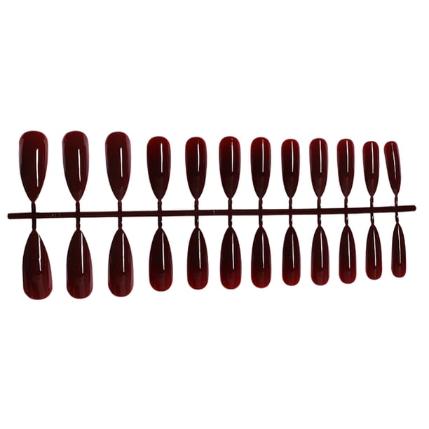 Soidarity 1 Juego de uñas postizas de prensa larga resistentes a los arañazos, uñas artificiales, accesorios DIY para mujeres y niñas Juegos de manicura SM17P83 Vino tinto