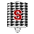 thumbnail image 1 of Carolines Treasures CJ1021-SCNL Letter S Monogram Houndstooth Black Ceramic Night Light, 1 of 1