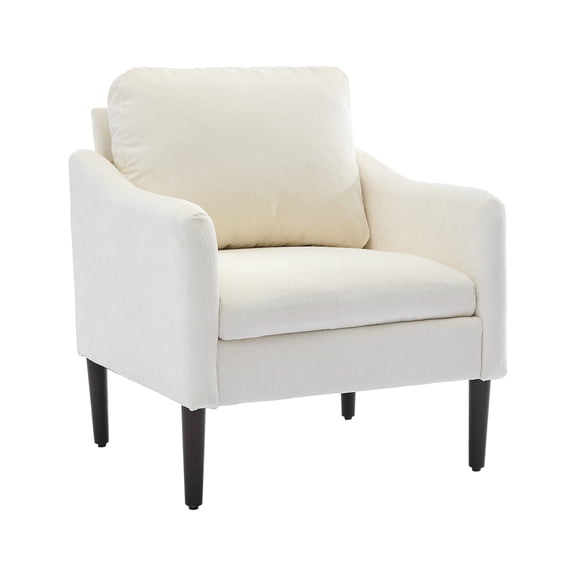 Gaderth Mid Century Modern Single Accent Chair, Cloud Single Sofa Chair, Chenille Fabric Armchair with Arms, Upholstered Reading Chair for Living Room, Bedroom, Office