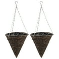 thumbnail image 3 of Kkewar 2Pcs Pointed Hanging Flower Basket Woven Hanging Flower Arrangement Basket, 3 of 10
